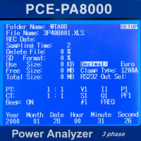 3-Phasen-Leistungsmesser PCE-PA 8000